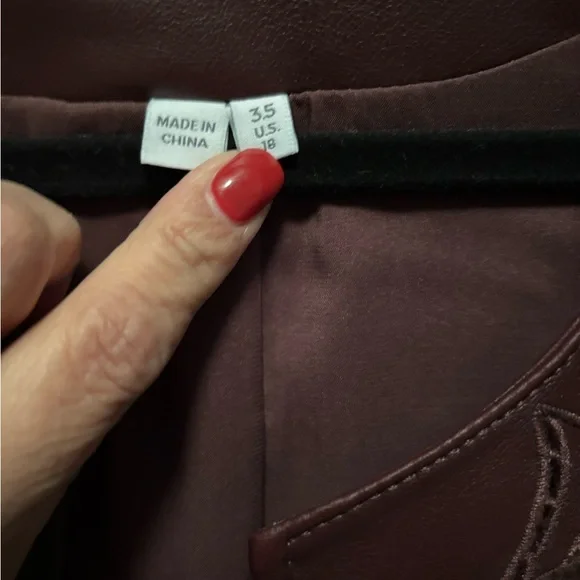 Chico’s Women's Embroidered Leather Jacket and leather pants set - Picture 4 of 5